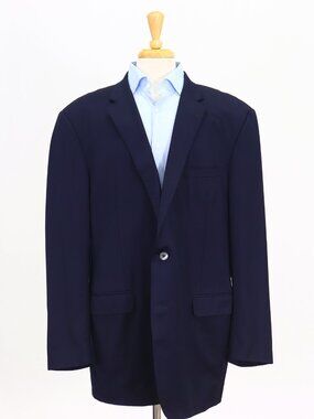 Samuelsohn 52L Navy Blazer Sport Coat Jacket 2-Button Solid Y915